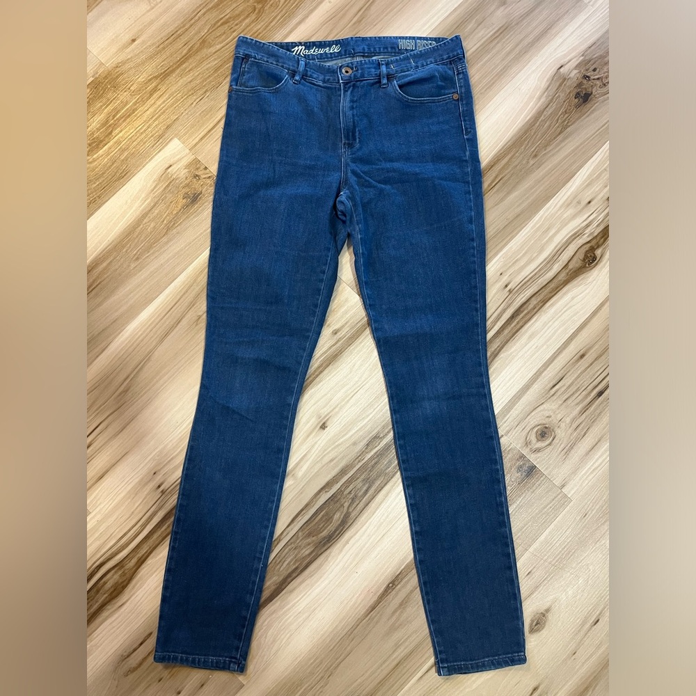 Madewell Women’s Size 29x32 High Riser Skinny Dark Wash Pockets Denim Jeans